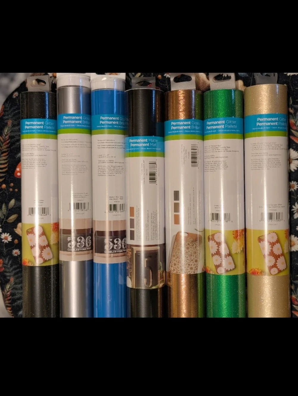 🆕 Cricut Bundle Of 7 Packs Of Premium Permanent Assorted Vinyl Rolls